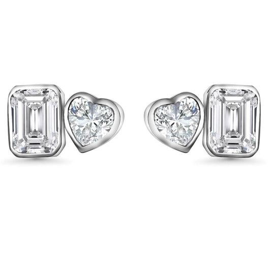 Sterling Silver Toi Et Moi Earrings