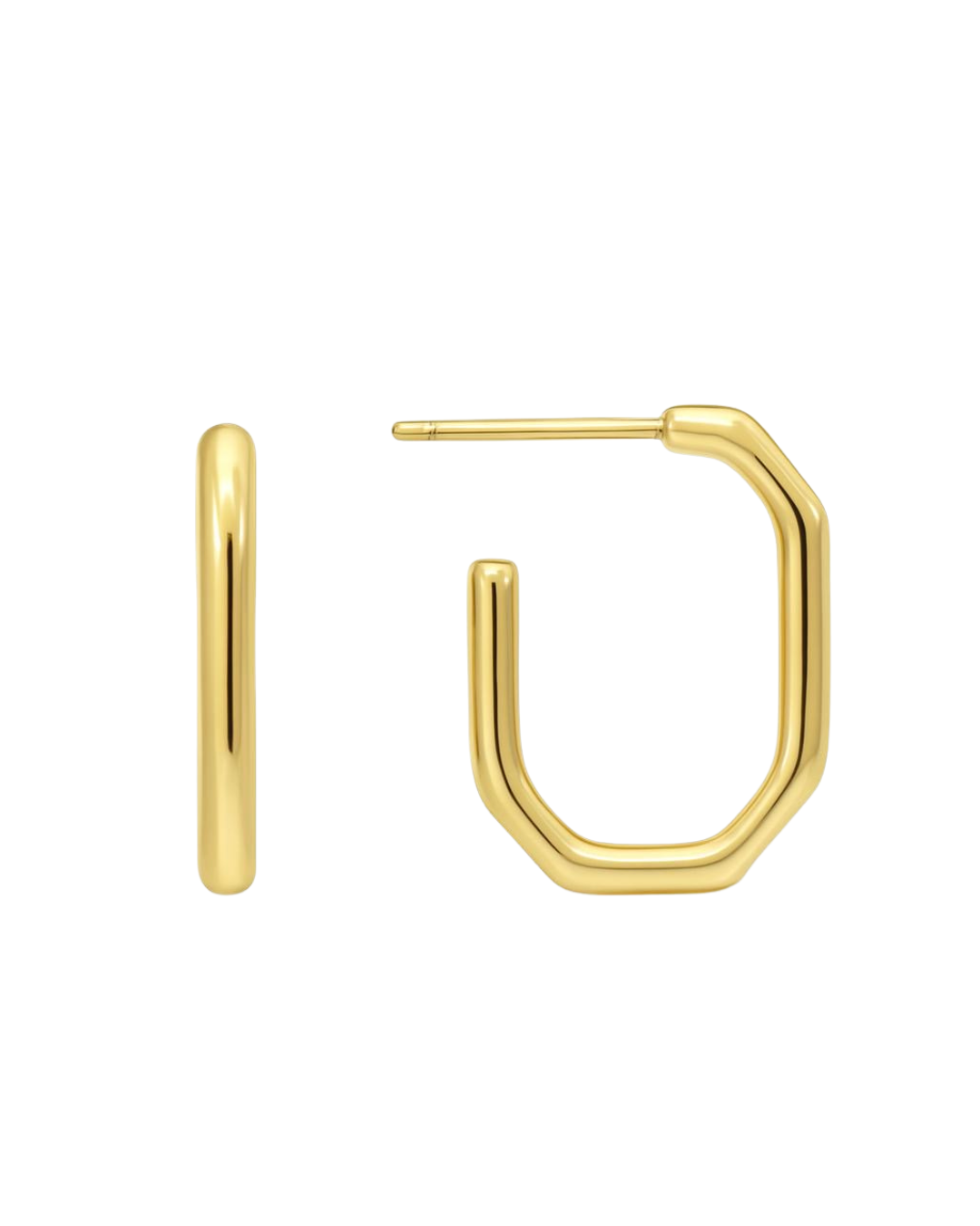 Gold Plated Kathy Geometric Hoop Earrings