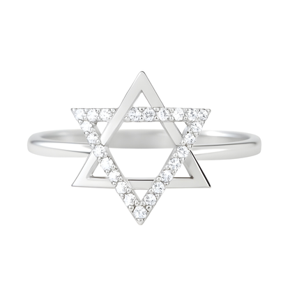 Gold Vermeil Leah Pave Star of David Ring