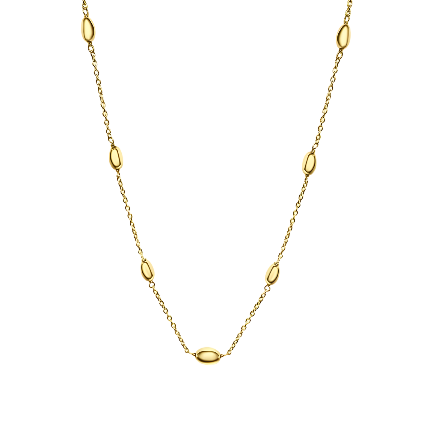 Gold Vermeil Lauren Oval Station Chain Necklace