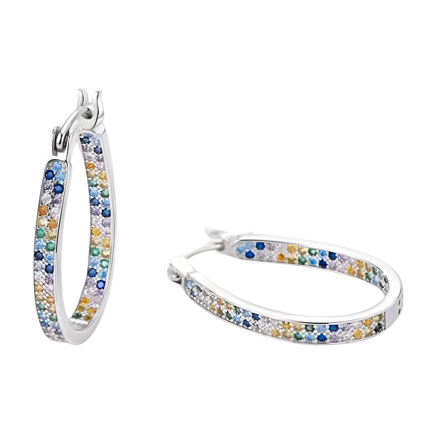 Sterling Silver Oval Hoop Earrings