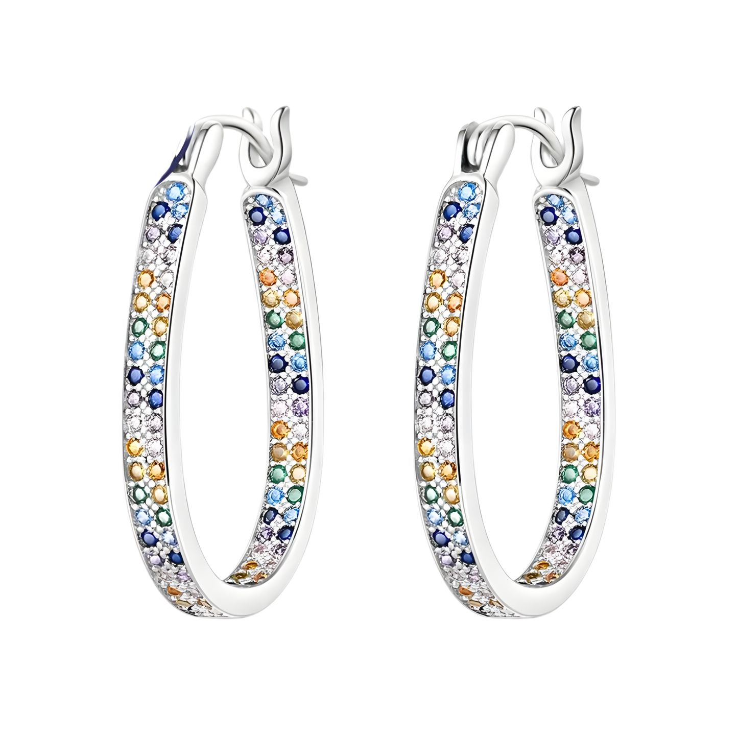 Sterling Silver Oval Hoop Earrings