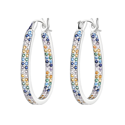 Sterling Silver Oval Hoop Earrings