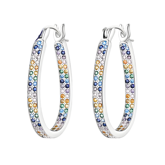 Sterling Silver Oval Hoop Earrings