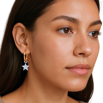 Sterling Silver & 14K Vermeil Star Drop Earrings