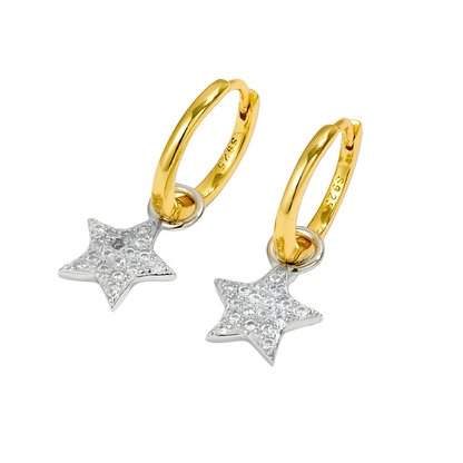 Sterling Silver & 14K Vermeil Star Drop Earrings