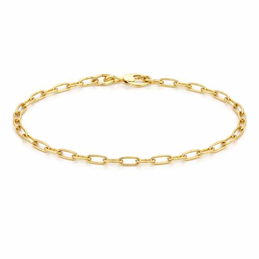 14K Gold Filled 2.1 mm Paperclip Chain Bracelet