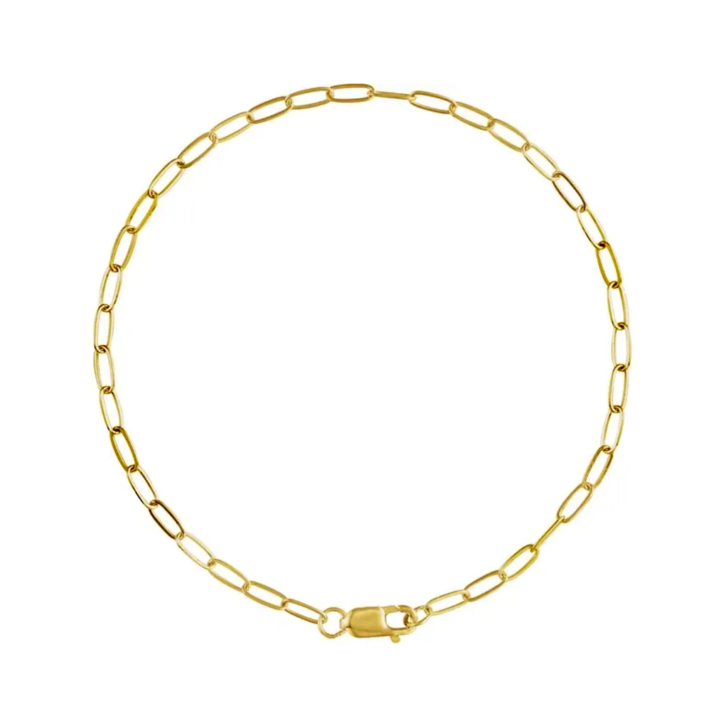14K Gold Filled 2.1 mm Paperclip Chain Bracelet