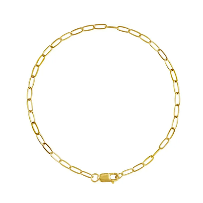 14K Gold Filled 2.1 mm Paperclip Chain Bracelet