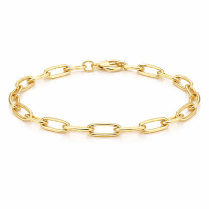 14K Gold Filled 6.2mm Oval Link Paperclip Bracelet