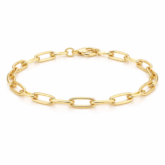 14K Gold Filled 6.2mm Oval Link Paperclip Bracelet
