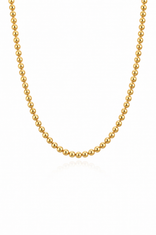 14K Gold Filled Beaded Chain Necklace