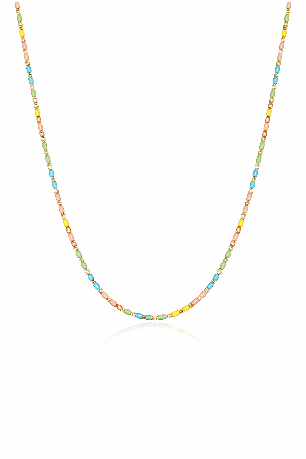 14K Gold Filled Pastel Enamel Necklace