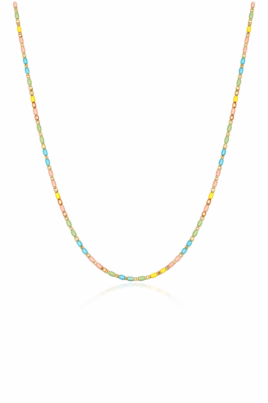 14K Gold Filled Pastel Enamel Necklace