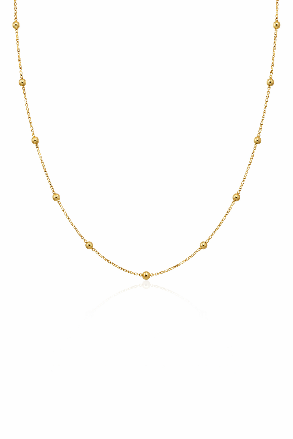 14K Gold Vermeil Beaded Chain Necklace