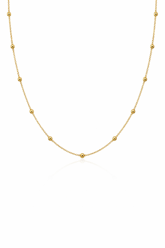 14K Gold Vermeil Beaded Chain Necklace