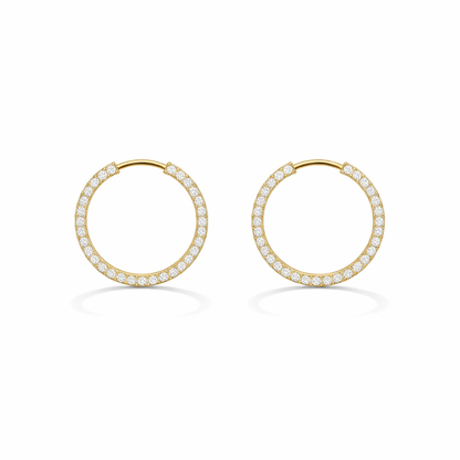 Gold Vermeil Pave Huggie Hoop Earrings