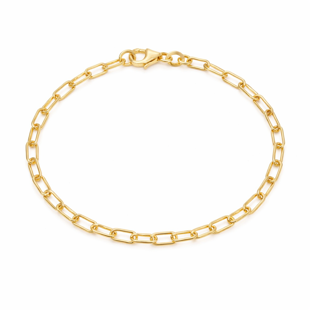 14K Gold Vermeil Paperclip Chain Bracelet
