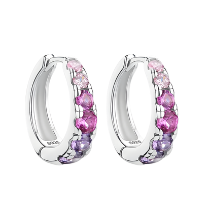 Sterling Silver Blush & Bloom Hoop Earrings