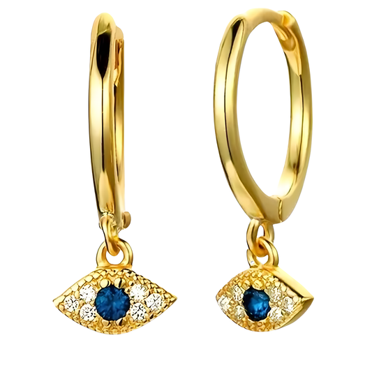 14K Vermeil Evil Eye Earrings
