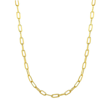 18K Gold Plated Small Link Paperclip Chain Necklace
