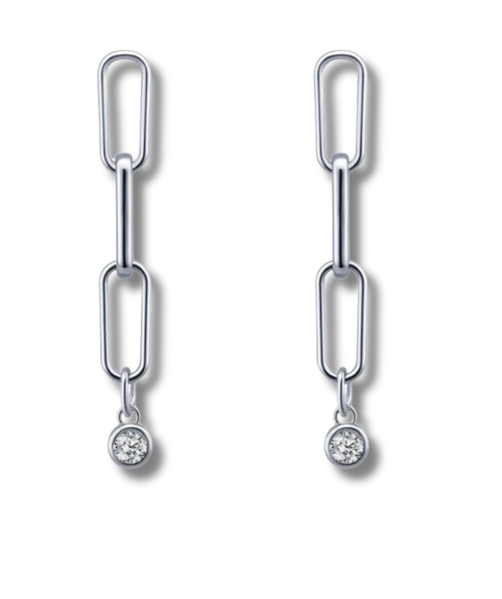 Sterling Silver Paperclip Earrings