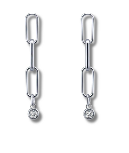 Sterling Silver Paperclip Earrings