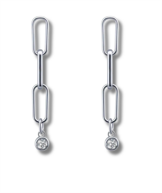 Sterling Silver Paperclip Earrings