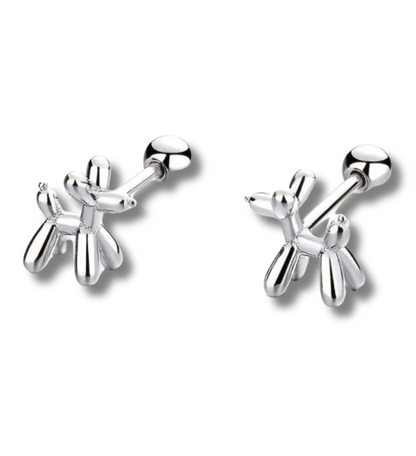 Sterling Silver Poodle Earrings
