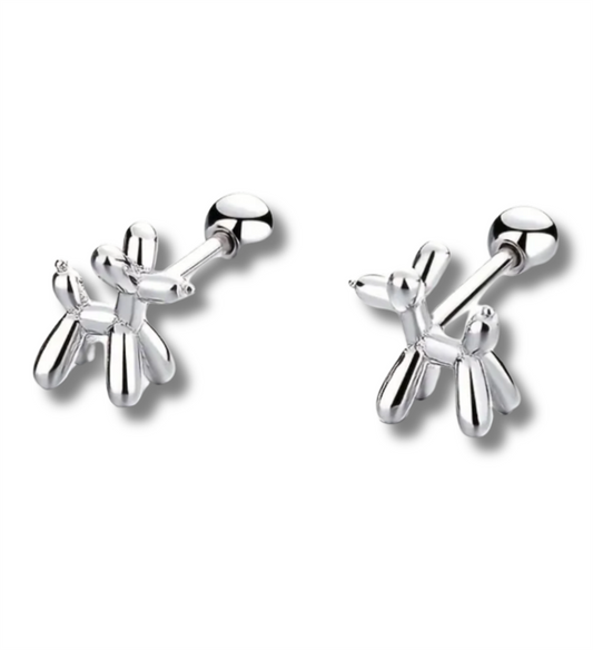 Sterling Silver Poodle Earrings