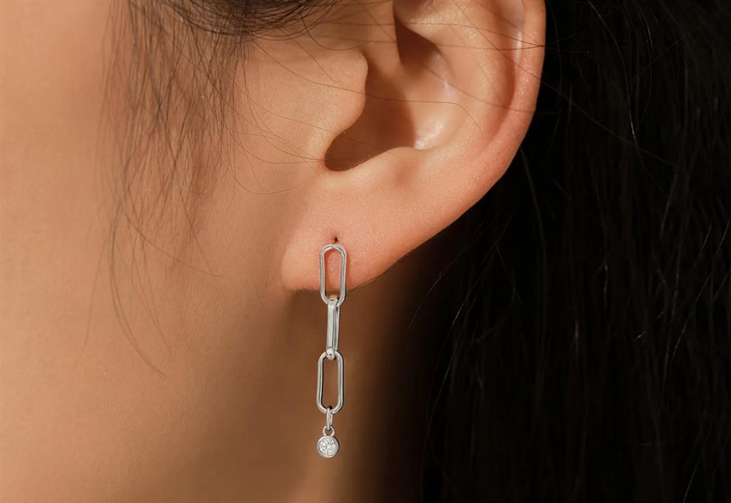 Sterling Silver Paperclip Earrings