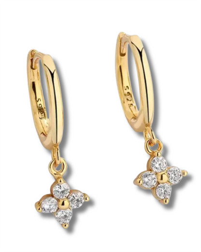 Gold Vermeil Stacey Flower Drop Earrings