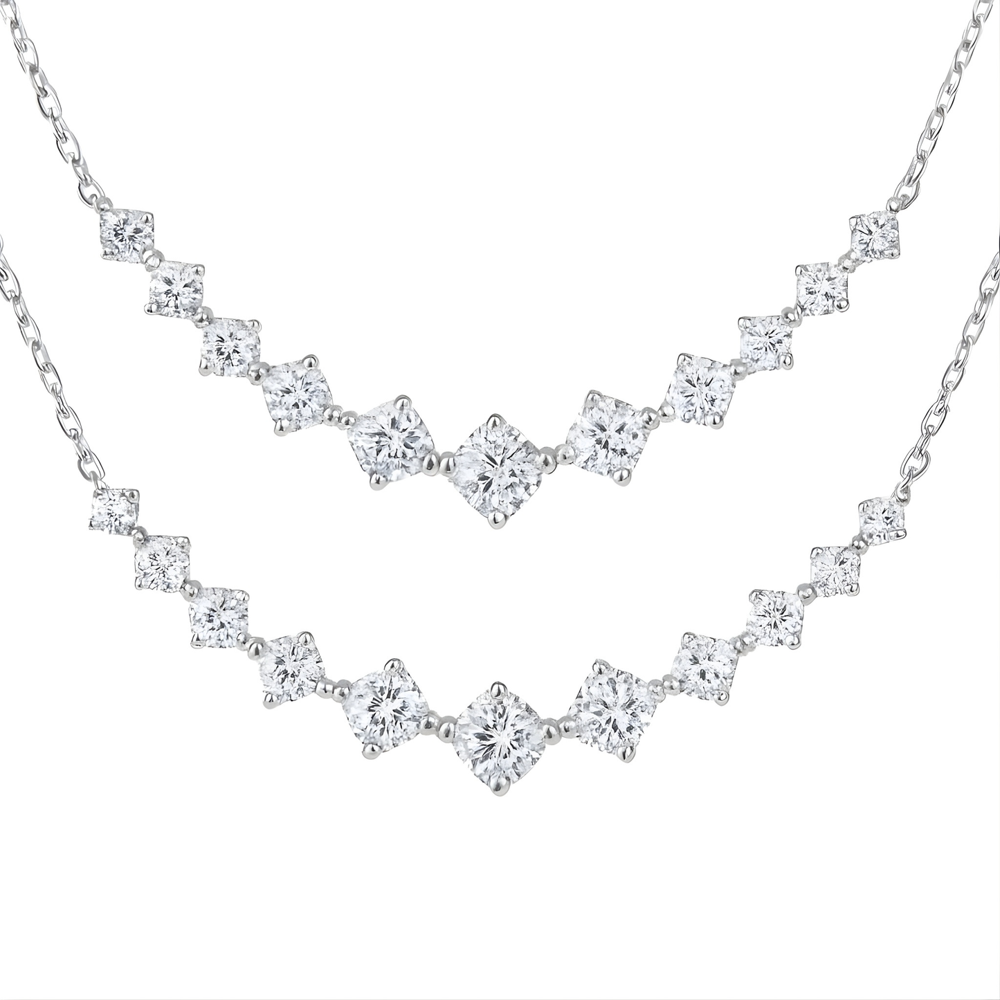 Sterling Silver Penny Cascading Necklace