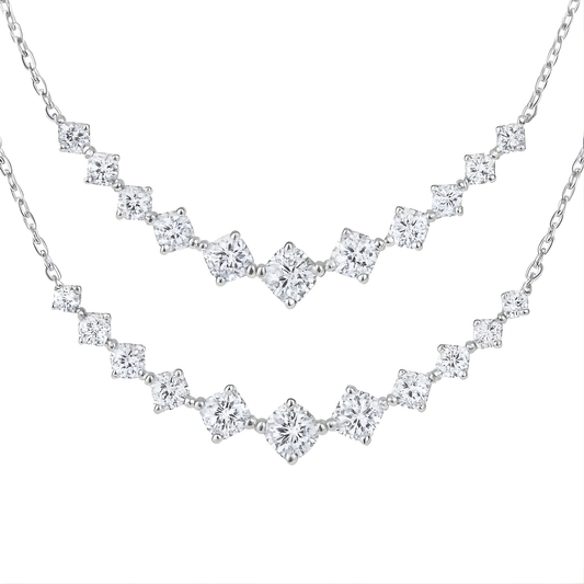 Sterling Silver Penny Cascading Necklace