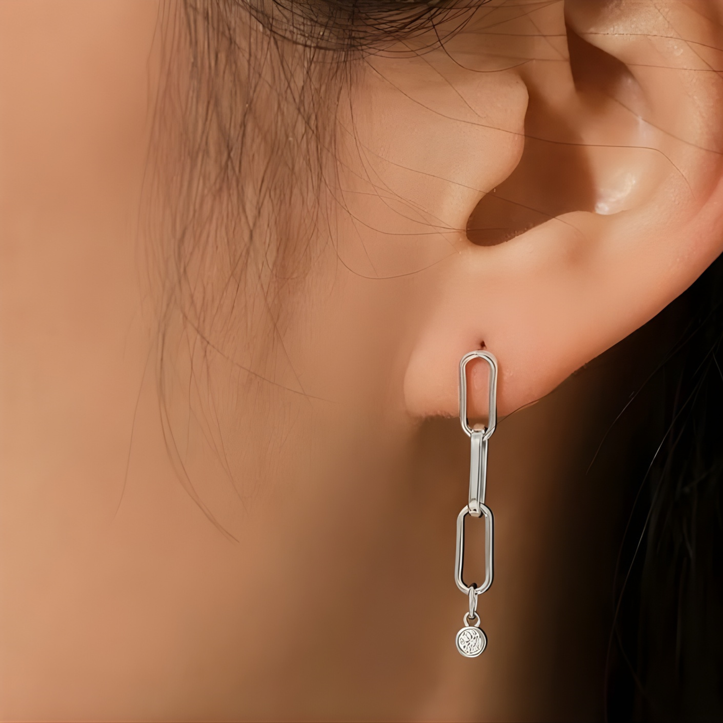 Sterling Silver Paperclip Earrings