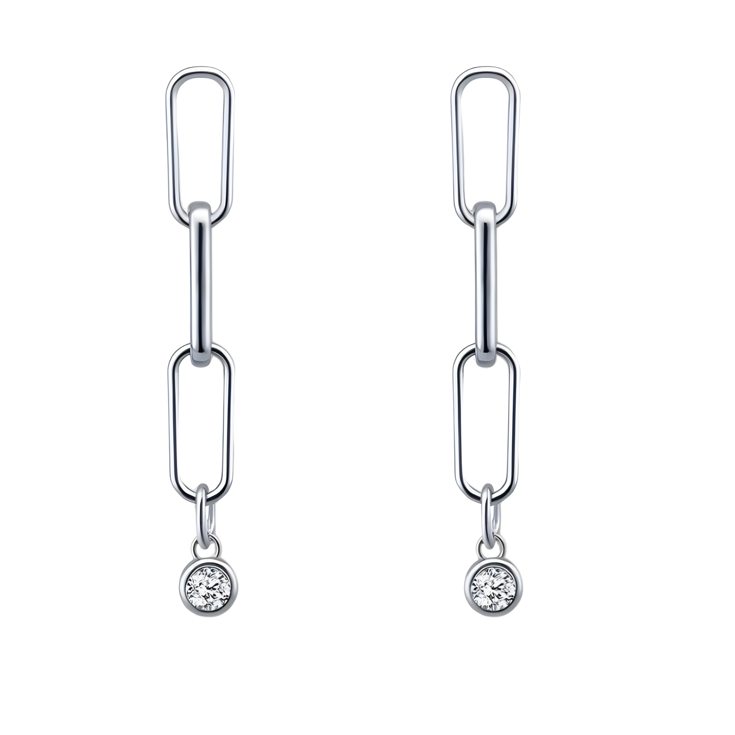 Sterling Silver Paperclip Earrings