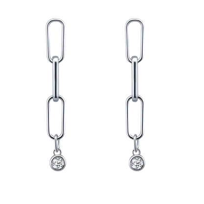 Sterling Silver Paperclip Earrings