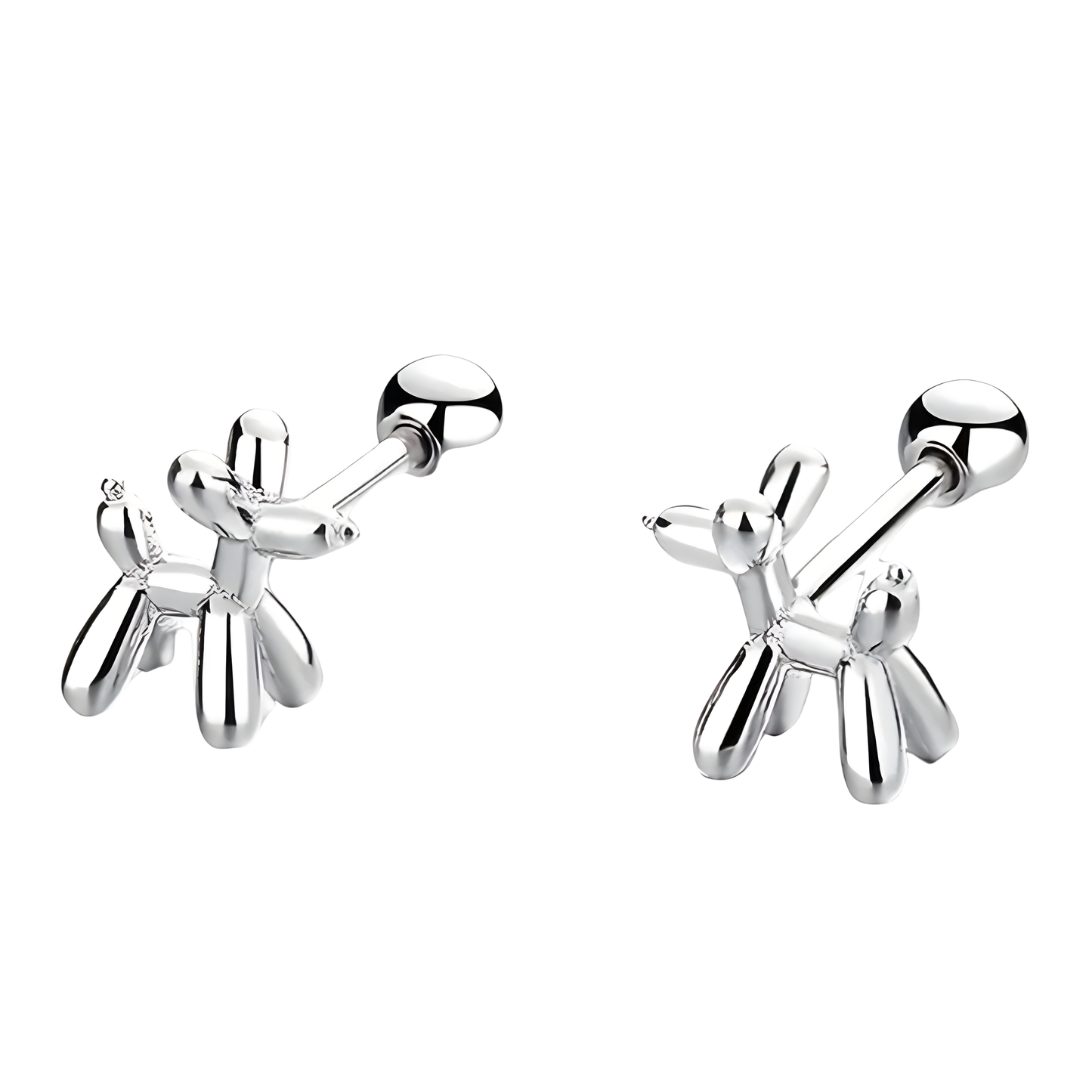 Sterling Silver Poodle Earrings