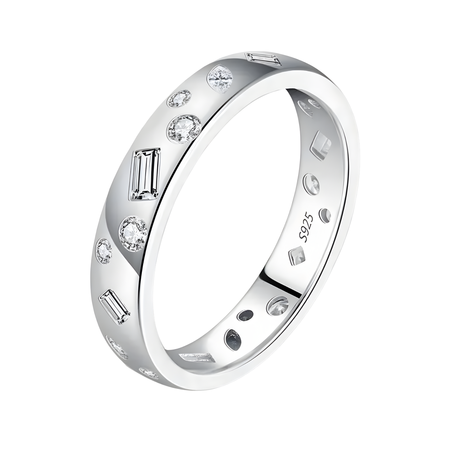 Sterling Silver Mélange Bezel Set Stone Ring