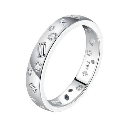 Sterling Silver Mélange Bezel Set Stone Ring