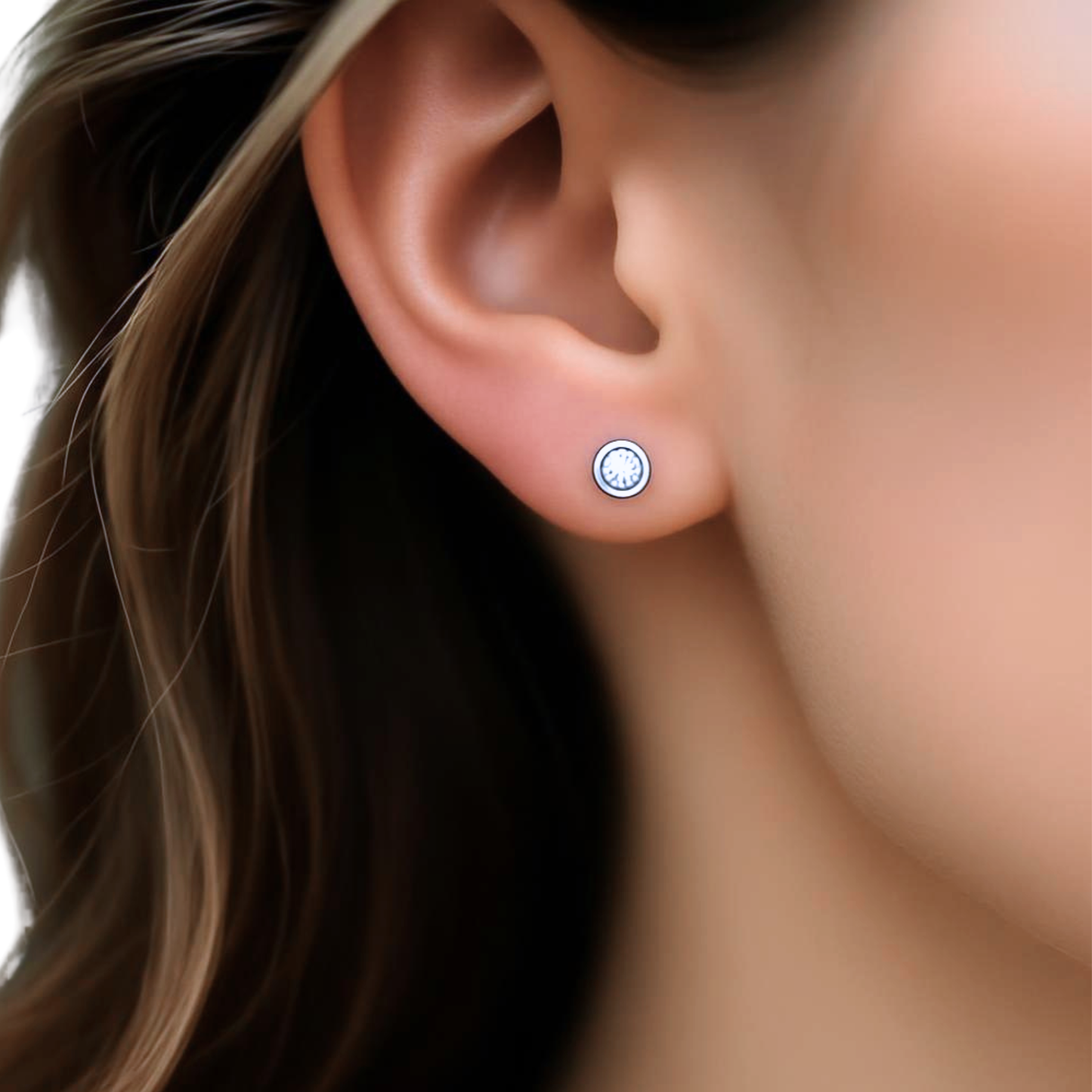 Sterling Silver Penny Bezel Set Earrings