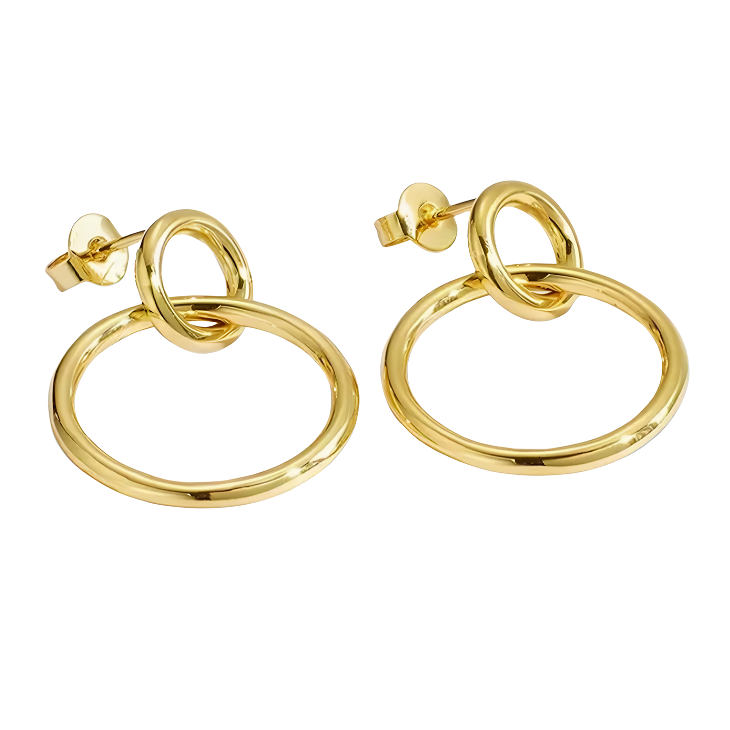 14K Vermeil Interlocking Circle Earrings
