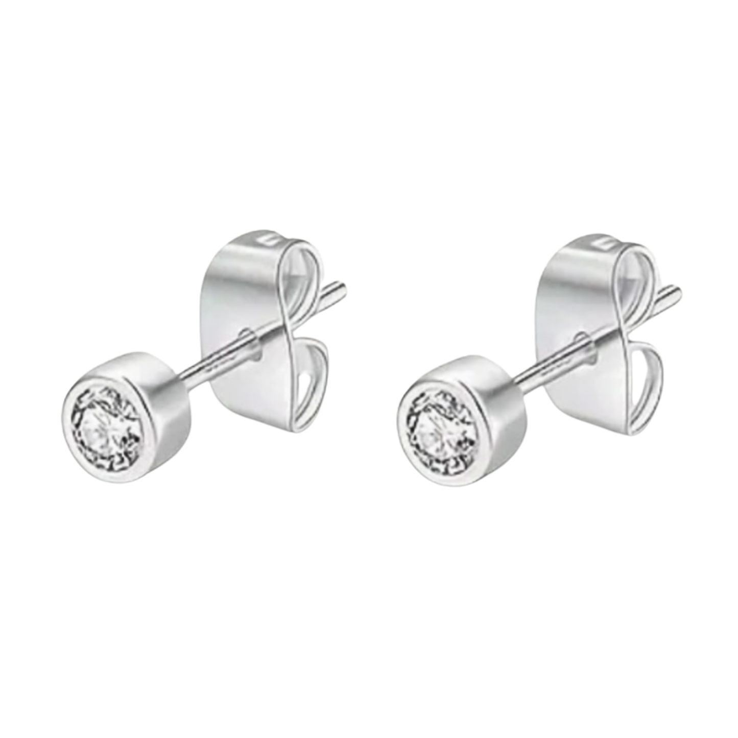 Sterling Silver Penny Bezel Set Earrings