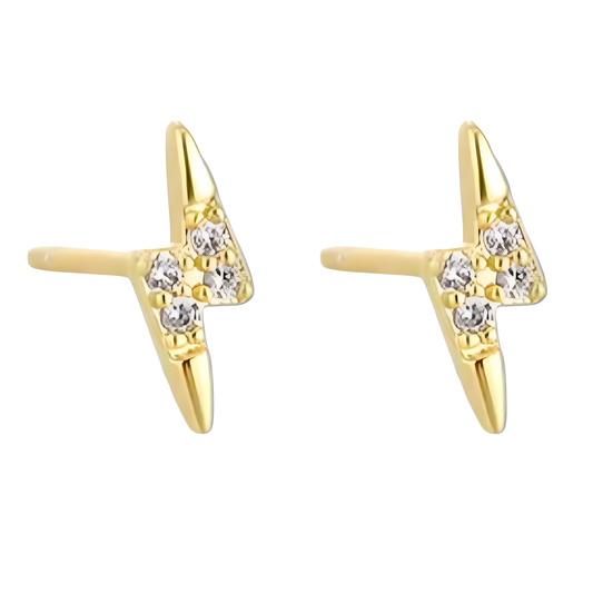 14K Vermeil Lightening Bolt Studs