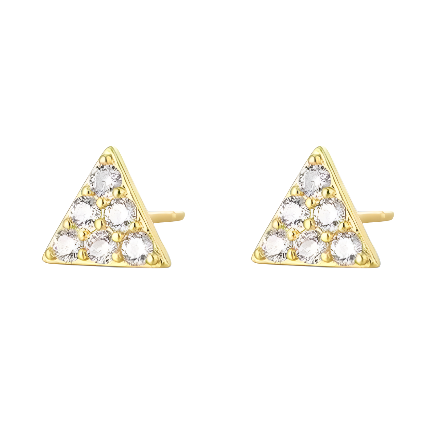 14K Vermeil Triangle Pyramid Earrings