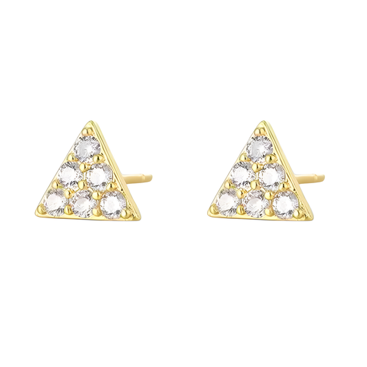 14K Vermeil Triangle Pyramid Earrings