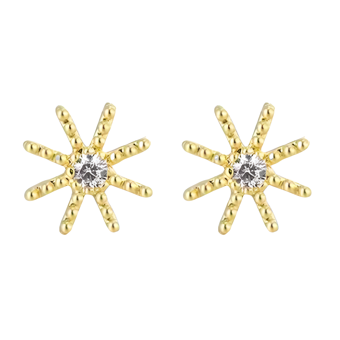 14K Vermeil Snowflake Earrings