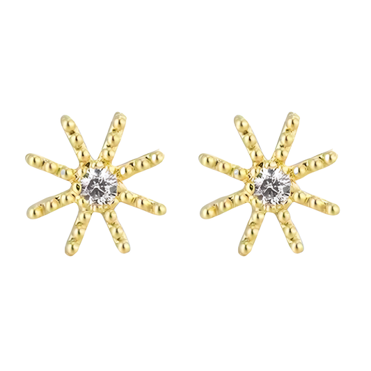 14K Vermeil Snowflake Earrings