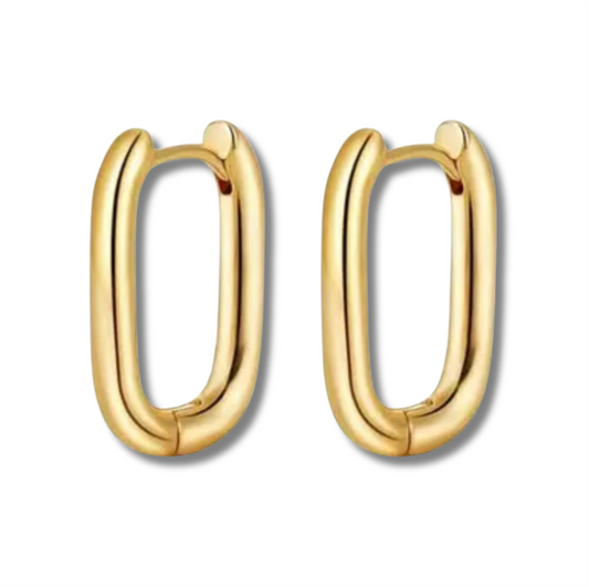 14K Vermeil Oval Huggie Earrings