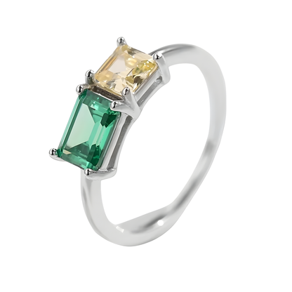 Sterling Silver Toi Et Moi Ring